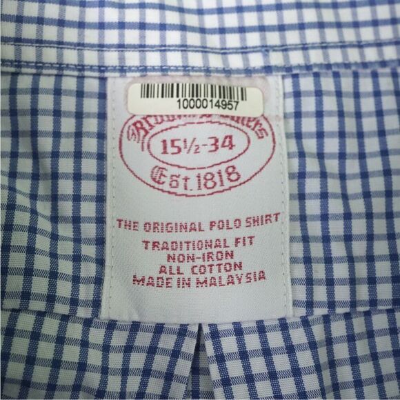 Brooks Brothers Blue Purple Checked Button Up Shirt - Picture 5 of 5